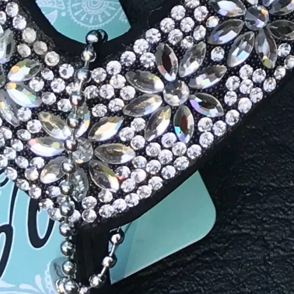 Skechers W’s 9 Arch Support, Low Wedge (1.5”) Heel with Crystal Daisy Accents - Picture 3 of 7